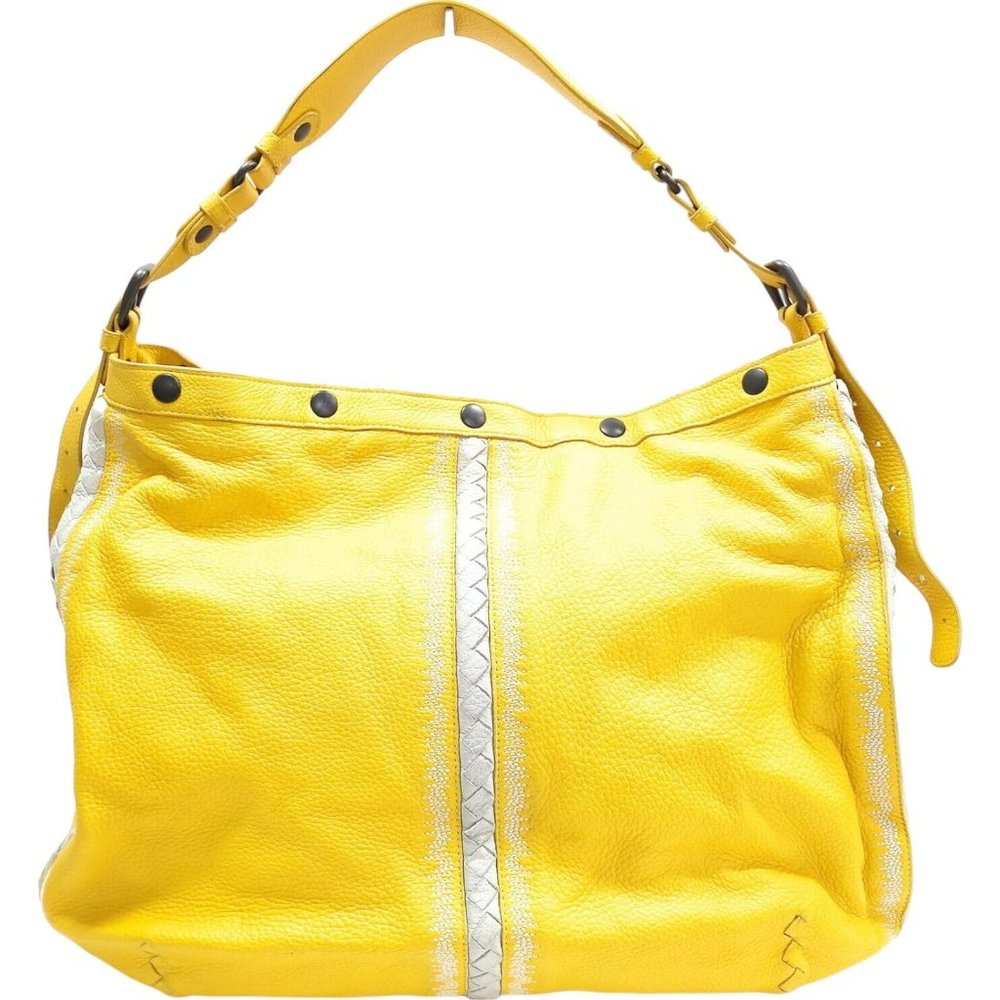 611203U Bottega Veneta Shoulder Bag Yellow Leather